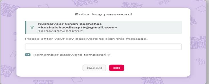 enter password