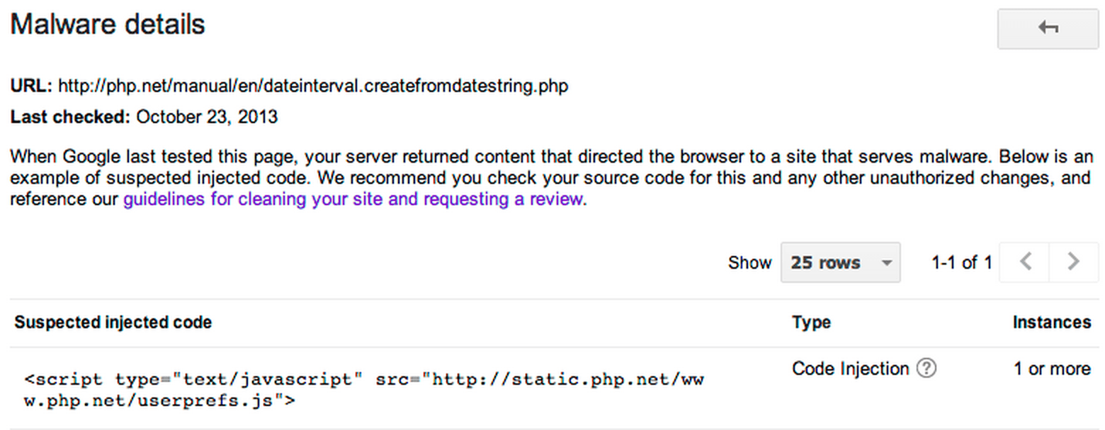 PHP.net potentially compromised and redirecting to an exploit kit