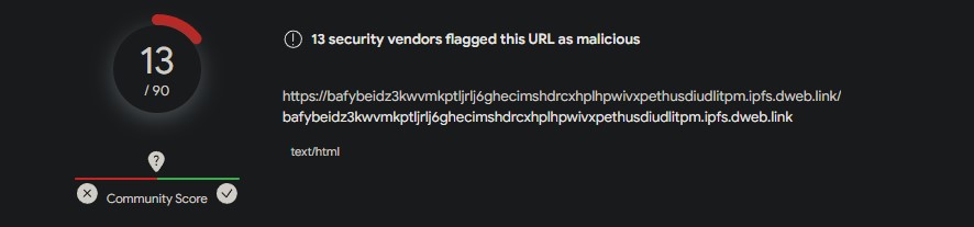 VT phising - 13 vendors
