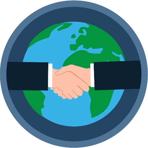 Free handshake cooperation agreement vector