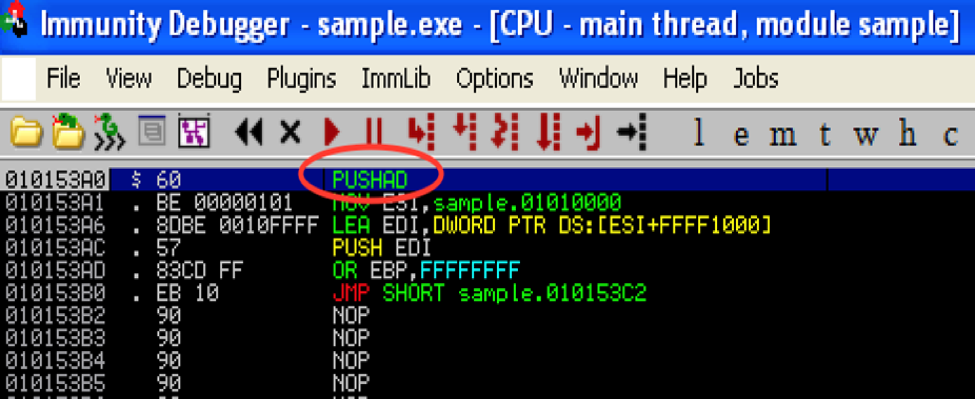 reverse engineering malware Immunity Debugger